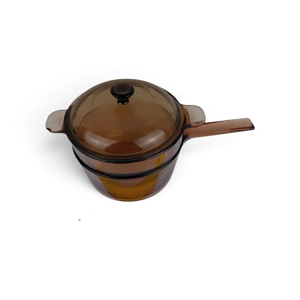 Vision Corning Glass Cookware Double Boiler 3 Piece Amber 1.5 L. #6